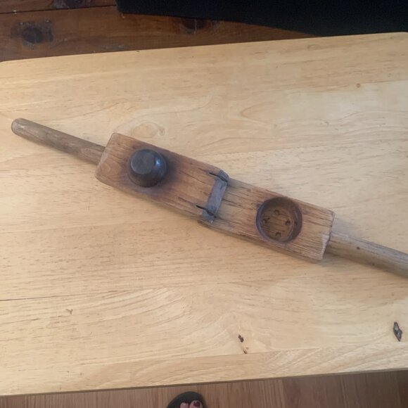 Vintage Antique Wooden Lemon press Juicer Squeezer kitchen primitive old wood - Picture 9 of 16